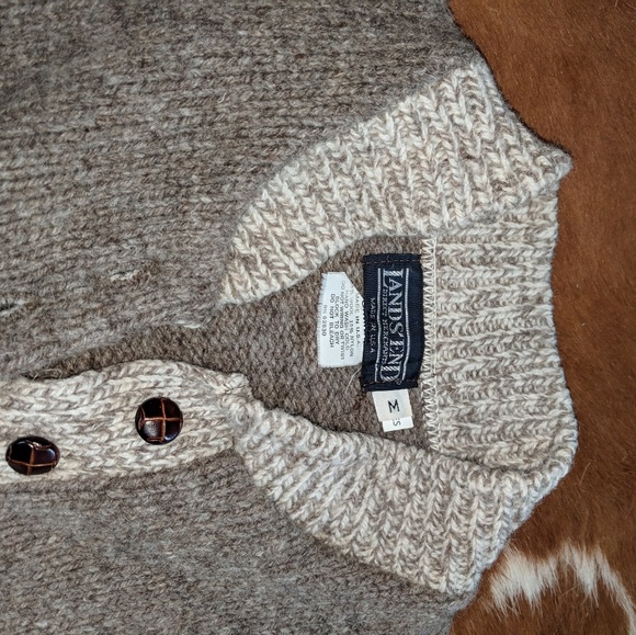 Lands end wool blend half button sweater - Picture 3 of 3